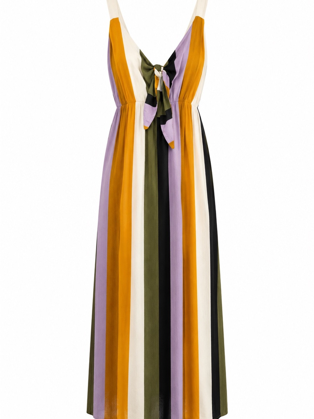The Vanity Room Striped Maxi Dress Small Mustard Purple Olive Boho Sleeveless
